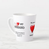 私は夫パーソナライズされたのキリスト教バレンタインが大好き カフェラテマグ (左アングル)