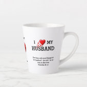 私は夫パーソナライズされたのキリスト教バレンタインが大好き カフェラテマグ (右)