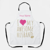 私は夫素晴らしの結婚記念日が好き エプロン (正面)