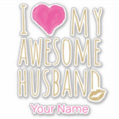 私は夫素晴らしの結婚記念日が好き シール (正面)