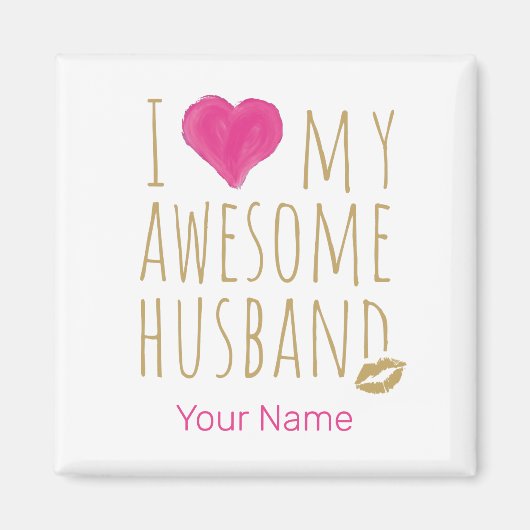 私は夫素晴らしの結婚記念日が好き マグネット (正面)