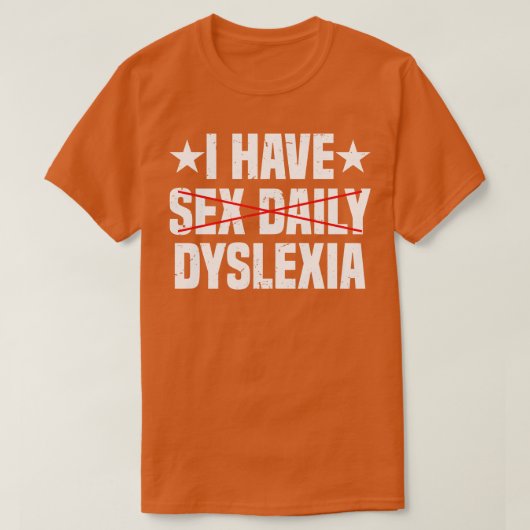 私は失読症認識度 Tシャツ (デザイン正面)