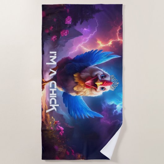 私は女だ ビーチタオル (正面)