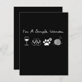 私は女のシンプル子|かぎ針編みの恋人 サンキューカード (正面/裏面)