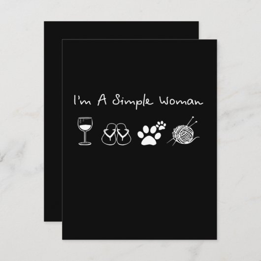 私は女のシンプル子|かぎ針編みの恋人 サンキューカード (正面/裏面)