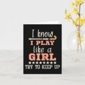 私は女の子が好きだと知遊っている – フィールドホッケープレーヤーホ カード (黄色い花)