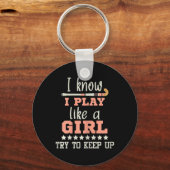 私は女の子が好きだと知遊っている – フィールドホッケープレーヤーホ キーホルダー (正面)