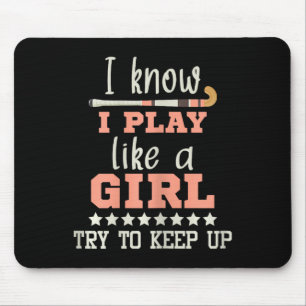 私は女の子が好きだと知遊っている – フィールドホッケープレーヤーホ マウスパッド