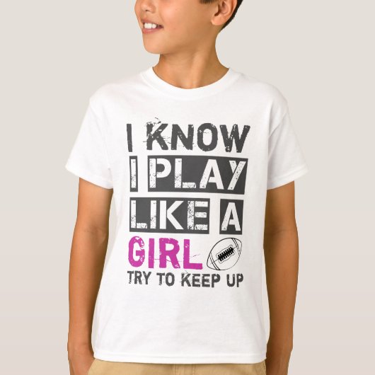 私は女の子が遊サッカーを興保すように知っている Tシャツ (正面)