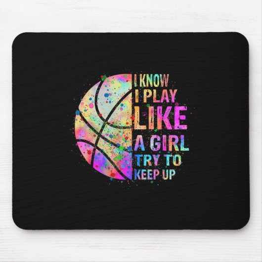 私は女の子が遊バスケットを上げようとしているよ保うに知っている マウスパッド (正面)