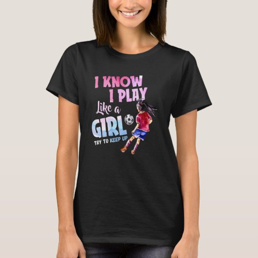 私は女の子が遊水の色を上げ保ることを知っている Tシャツ (正面)