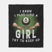 私は女の子が遊8ボールを上げようとす保るように知っている フリースブランケット (正面)
