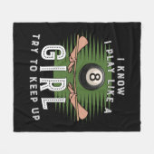 私は女の子が遊8ボールを上げようとす保るように知っている フリースブランケット (正面(横))