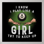 私は女の子が遊8ボールを上げようとす保るように知っている ポスター (正面)