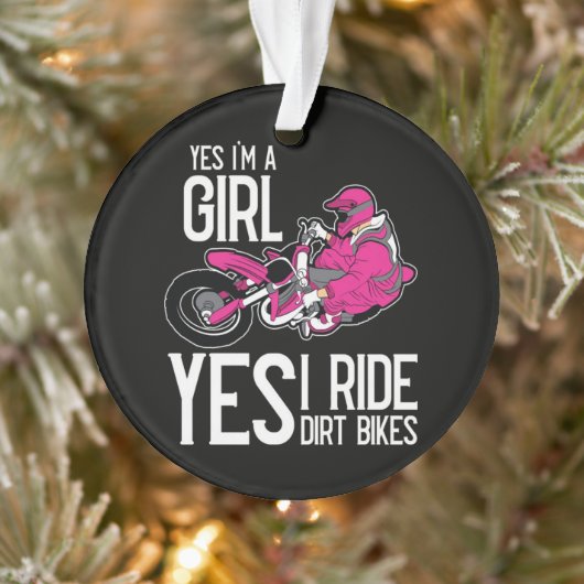 私は女の子です。私はダートバイクに乗ります オーナメント (ツリー)