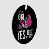 私は女の子です。私はダートバイクに乗ります オーナメント (正面)