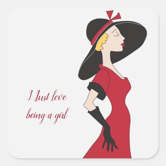 私は女の子になるのが大好き スクエアシール (正面)