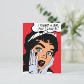 私は女の子にキスし、私はそれを気に入った ポストカード (スタンド正面)