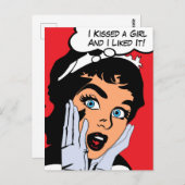 私は女の子にキスし、私はそれを気に入った ポストカード (正面/裏面)