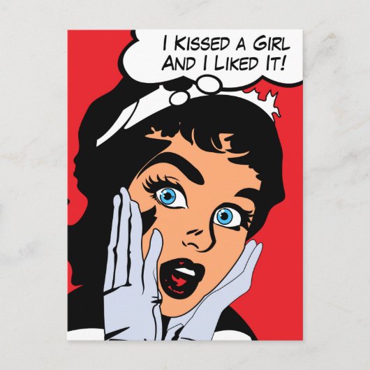 私は女の子にキスし、私はそれを気に入った ポストカード (正面)