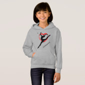 私は女の子のための体操ハートフード付きスウェットシャツが大好き (正面フル)