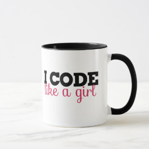 私は女の子のようにコードを記述する マグカップ