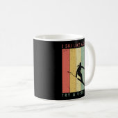 私は女の子のようにスキー – 試してみて保るレトロヴィンテージ コーヒーマグカップ (正面右)