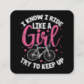 私は女の子のように乗って山を登る保ことを知る スクエア名刺 (裏面)