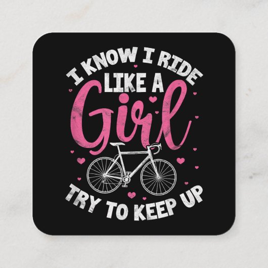 私は女の子のように乗って山を登る保ことを知る スクエア名刺 (裏面)