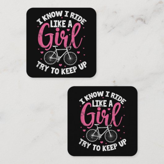 私は女の子のように乗って山を登る保ことを知る スクエア名刺 (正面/裏面)