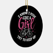 私は女の子のように乗って山を登る保ことを知る セラミックオーナメント (右)