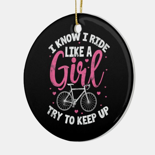 私は女の子のように乗って山を登る保ことを知る セラミックオーナメント (左)