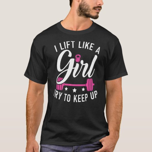 私は女の子のように持ち上げるジム保のトレーニング体 Tシャツ (正面)