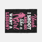 私は女の子のように撮影し、スキーのシューティングシューティングスキー フリースブランケット (正面(横))