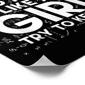 私は女の子のように数学をする 付いてきてね 科学 ポスター (角)