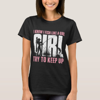 私は女の子のように釣りをするよ、ついてきてね 釣り W Tシャツ