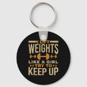 私は女の子のジムのように重さを持ち上げるトレーニングボディビルディン キーホルダー (正面)
