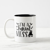 私は女の子のハロウィンおもしろいのハントだ ツートーンマグカップ (左)