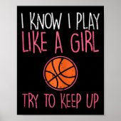 私は女の子のバ遊スケットボおもしろいスポーツGirが好き知っている ポスター (正面)