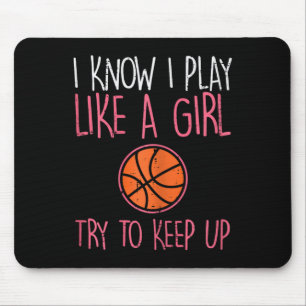 私は女の子のバ遊スケットボおもしろいスポーツGirが好き知っている マウスパッド