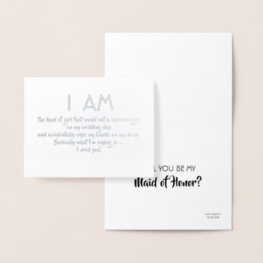 私は女の子の一種である – Bridesmaidのプロポーズおもしろいを作成 箔カード (ディスプレー)