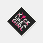 私は女の子の空手キックボクシングのように蹴る スタンダードカクテルナプキン (角)