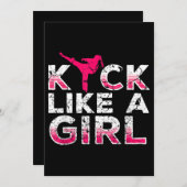 私は女の子の空手キックボクシングのように蹴る 招待状 (正面/裏面)
