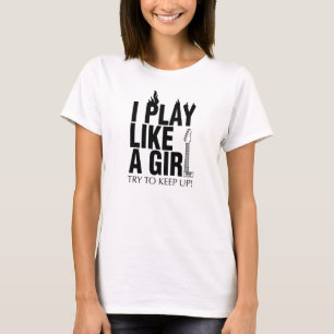 私は女の子の試みのように維持するために遊びます(ギター) Tシャツ