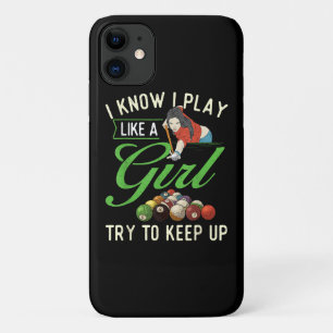 私は女の子みたいにプレイする - 女性ビリヤードプール iPhone 11 ケース