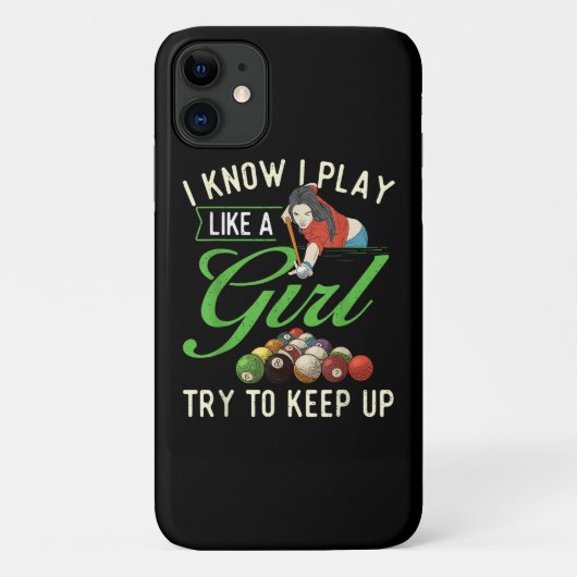私は女の子みたいにプレイする - 女性ビリヤードプール Case-Mate iPhoneケース (裏面)