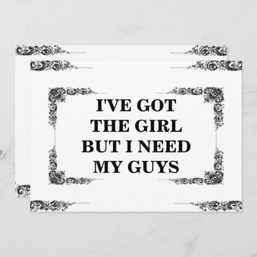 私は女の子を得持っているが、私は私の男のgroomsmanが必要だ 招待状 (正面/裏面)