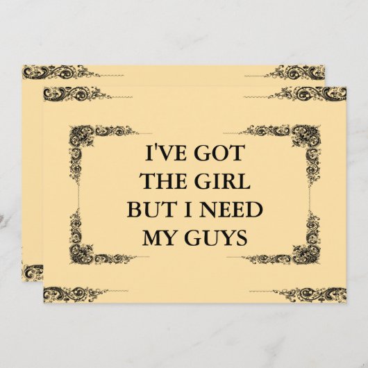 私は女の子を得持っているが、私は私の男のgroomsmanが必要だ 招待状 (正面/裏面)