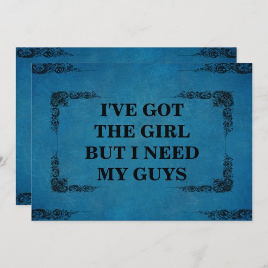 私は女の子を持っ得ているが、私の部下のグルームマンが必要だ 招待状 (正面/裏面)