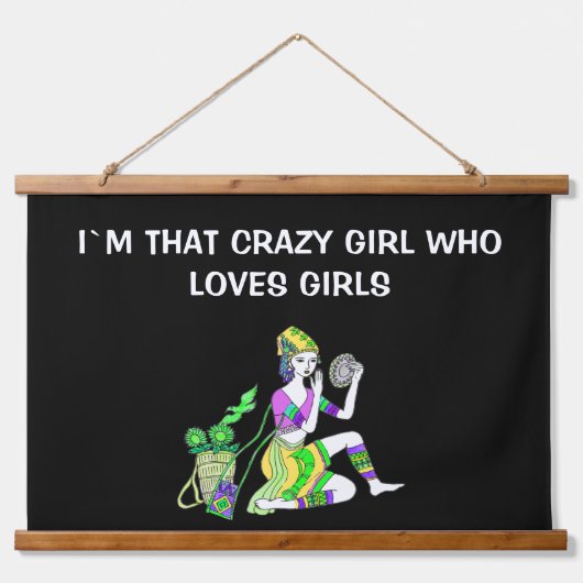 私は女の子を熱狂する愛しているあの女の子だ 吊り下げ型タペストリー (正面)